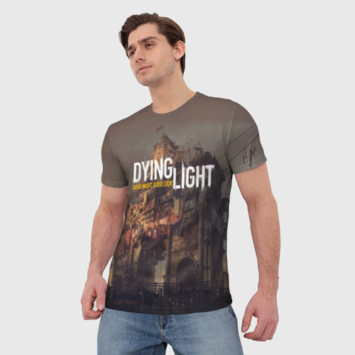 Мужская футболка 3D с принтом Dying light +спина, фото на моделе #1