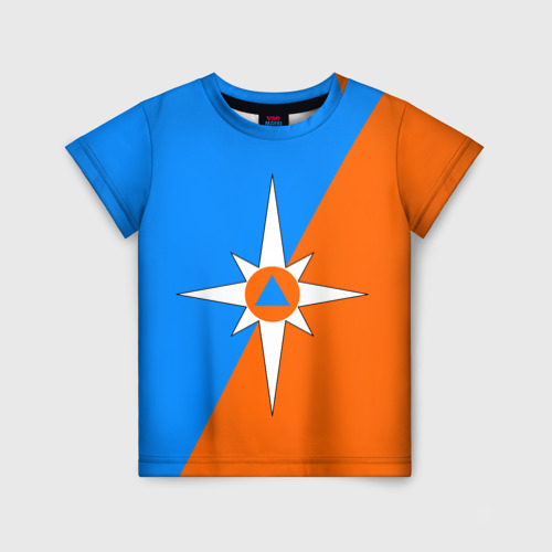 Детская 3D футболка с принтом МЧС России, вид спереди #2