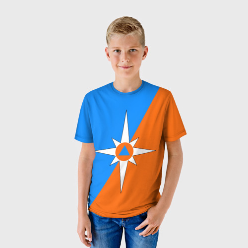 Детская 3D футболка с принтом МЧС России, фото на моделе #1