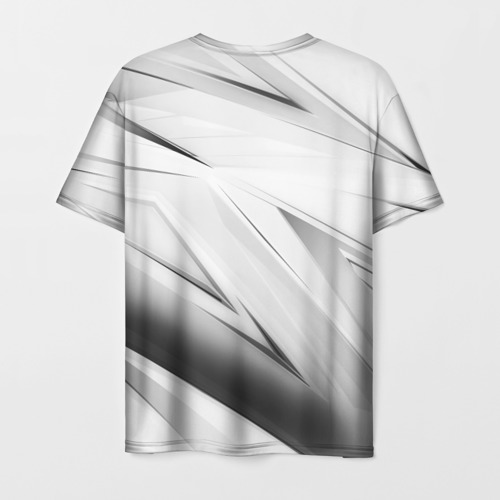 Мужская 3D футболка с принтом GEOMETRY STRIPES WHITE, вид сзади #1
