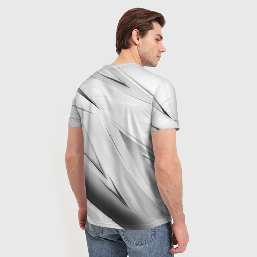 Мужская 3D футболка с принтом GEOMETRY STRIPES WHITE, вид сзади #2