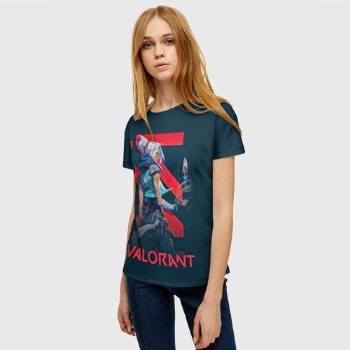 Женская 3D футболка с принтом VALORANT, фото на моделе #1
