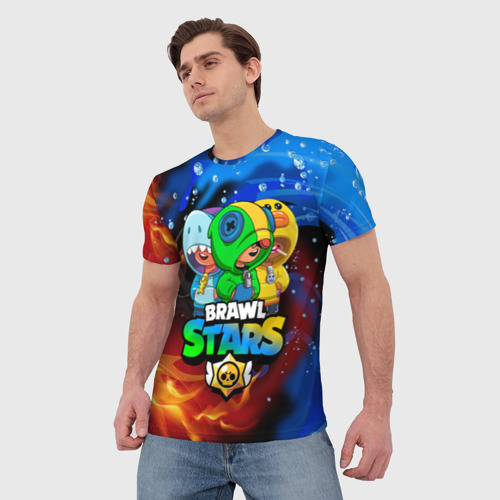 Мужская футболка 3D с принтом BRAWL STARS LEON SKINS | ЛЕОН, фото на моделе #1