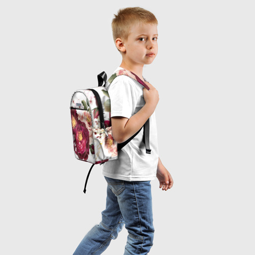 Детский рюкзак 3D с принтом Розы, вид сзади #1