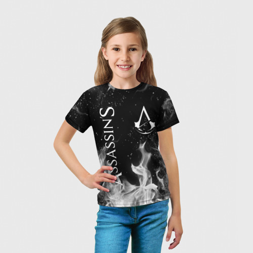 Детская футболка 3D с принтом ASSASSIN`S CREED, вид сбоку #3