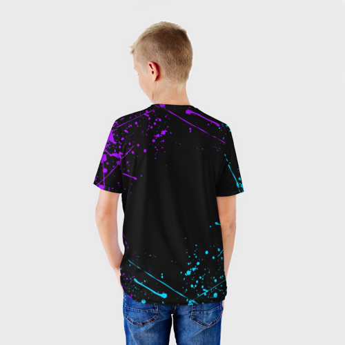 Детская 3D футболка с принтом BRAWL STARS SPIKE, вид сзади #2