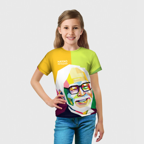 Детская футболка 3D с принтом Hayao Miyazaki, вид сбоку #3