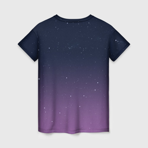 Женская футболка 3D с принтом Тихиро летает с драконом в ночном небе, вид сзади #1