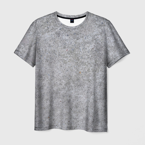Мужская футболка 3D с принтом Серый бетон, вид спереди #2