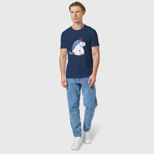 Мужская футболка хлопок с принтом Пухленький единорог, вид сбоку #3