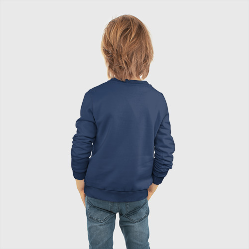 Детский свитшот хлопок с принтом Пухленький единорог, вид сзади #2