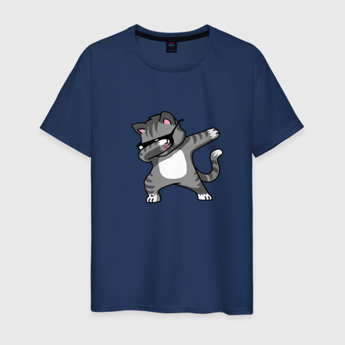 Мужская футболка хлопок с принтом Кот, вид спереди #2