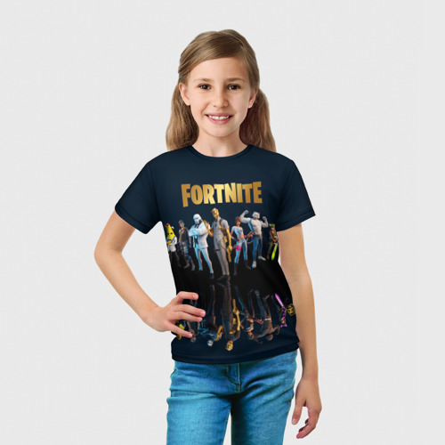 Детская футболка 3D с принтом Fortnite Chapter 2, вид сбоку #3
