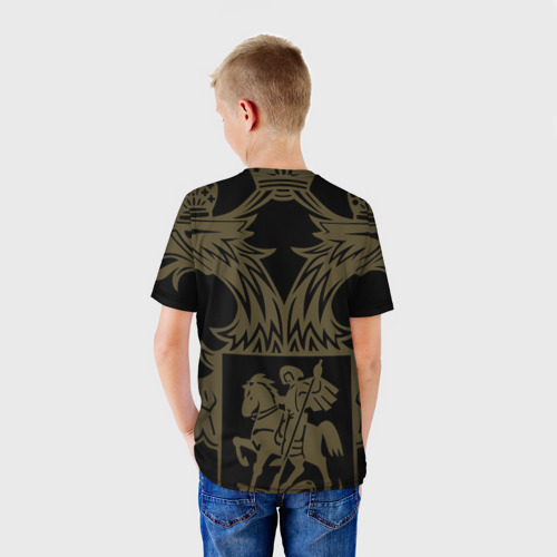 Детская футболка 3D с принтом РОССИЯ, вид сзади #2