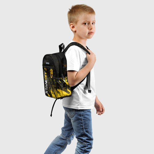 Детский рюкзак 3D с принтом STANDOFF 2 GOLD SKULL, вид сзади #1