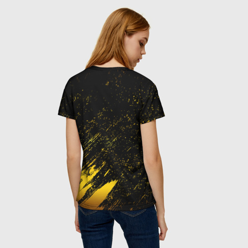 Женская 3D футболка с принтом STANDOFF 2 GOLD SKULL, вид сзади #2