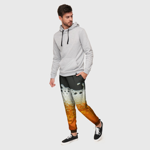 Мужские брюки 3D с принтом Темное пиво, фото на моделе #1