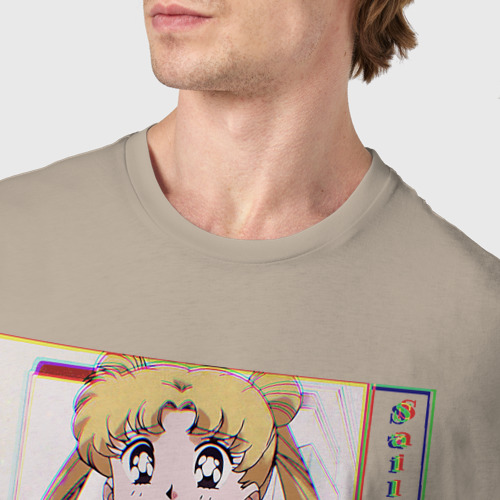 Мужская футболка хлопок с принтом Sailor Moon Usagi Tsukino Luna, фото #4