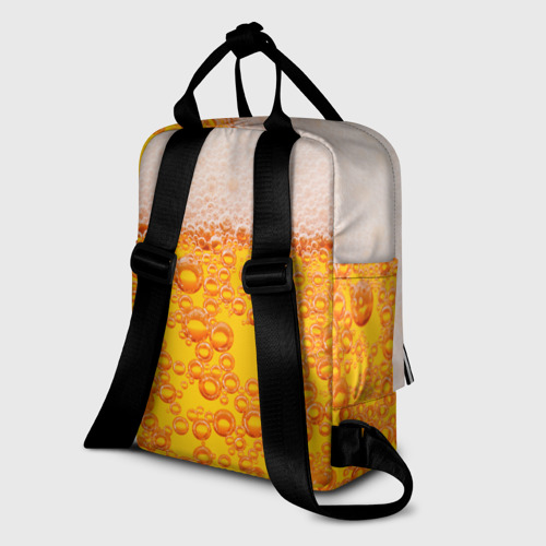 Женский рюкзак 3D с принтом ПИВО с пеной, вид сзади #1