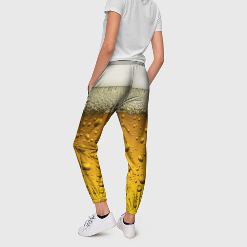 Женские брюки 3D с принтом ПИВО, вид сзади #2