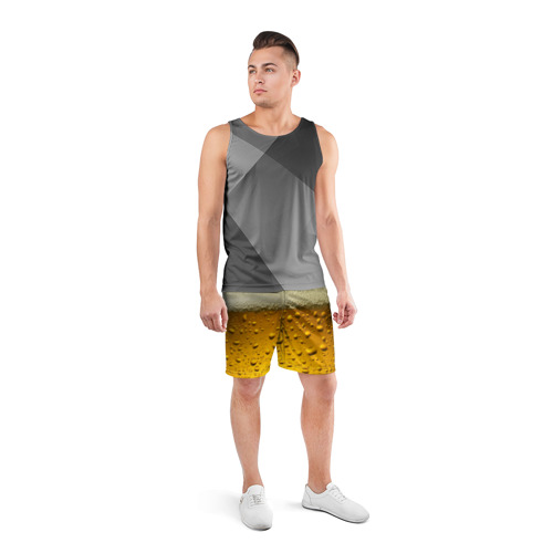 Мужские шорты спортивные с принтом ПИВО, вид сбоку #3