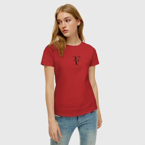 Женская футболка с принтом Roger, фото на моделе #1