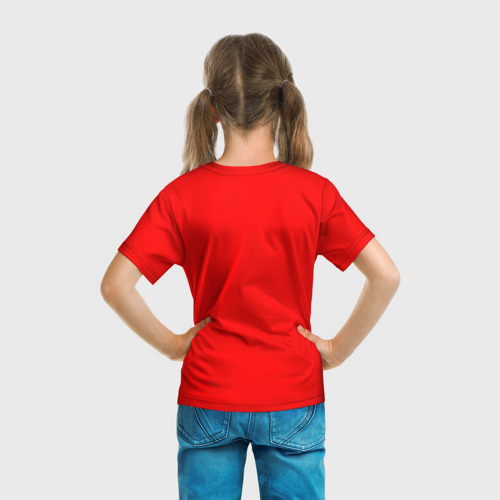 Детская 3D футболка с принтом РОССИЯ, вид сзади #2