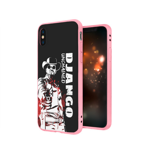 Чехол для iPhone X матовый с принтом Django, вид сбоку #3