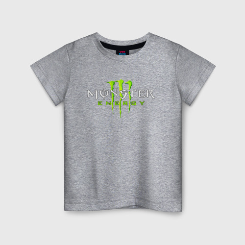 Детская футболка хлопок с принтом MONSTER ENERGY, вид спереди #2