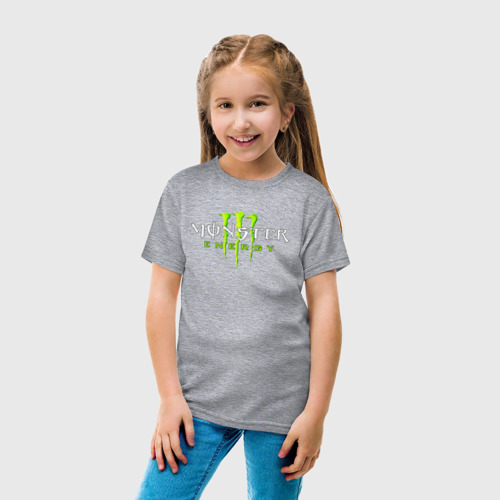 Детская футболка хлопок с принтом MONSTER ENERGY, вид сбоку #3