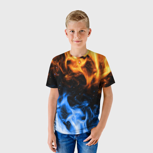 Детская 3D футболка с принтом БИТВА ОГНЕЙ, фото на моделе #1