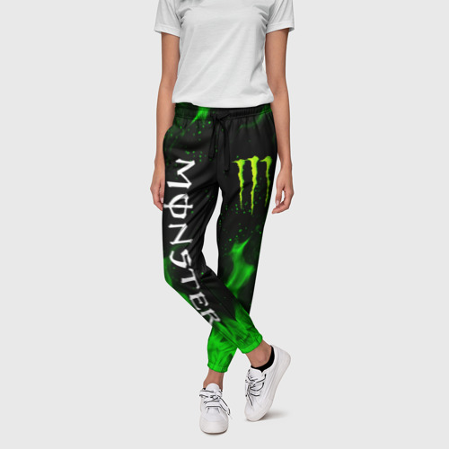 Женские брюки 3D с принтом Monster energy, фото на моделе #1