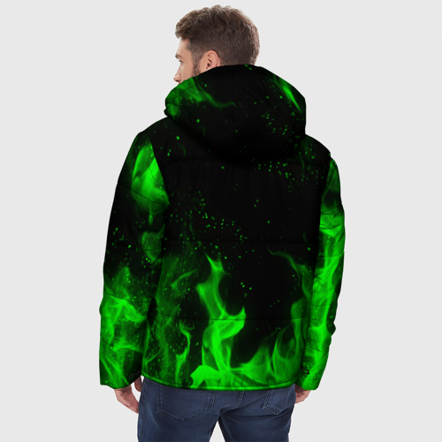 Мужская зимняя куртка 3D с принтом Monster energy, вид сзади #2
