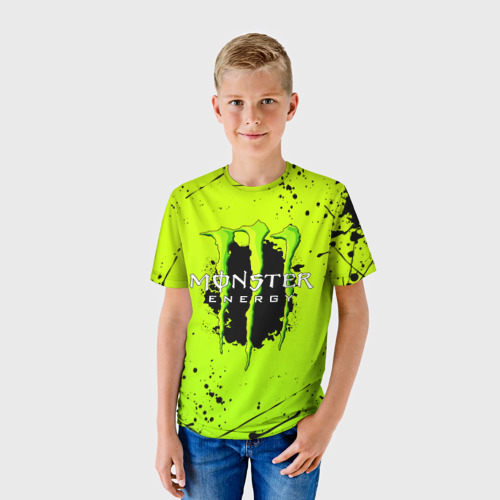 Детская футболка 3D с принтом MONSTER ENERGY, фото на моделе #1