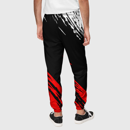 Мужские брюки 3D с принтом Хвост феи белый лого, вид сзади #2