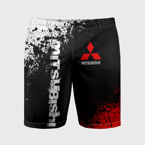 Мужские шорты спортивные с принтом MITSUBISHI SPORT, вид спереди #2
