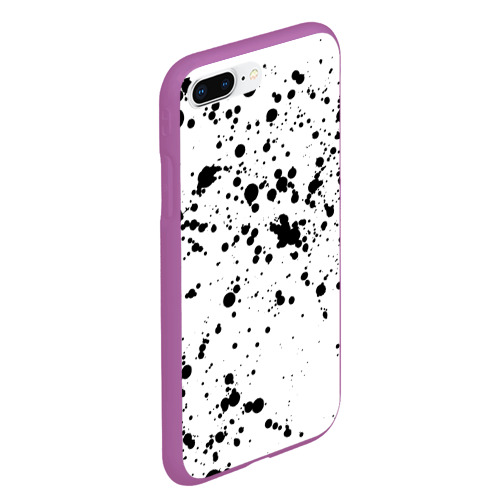 Чехол для iPhone 7Plus/8 Plus матовый с принтом Далматинец - брызги чёрными пятнами, вид сбоку #3