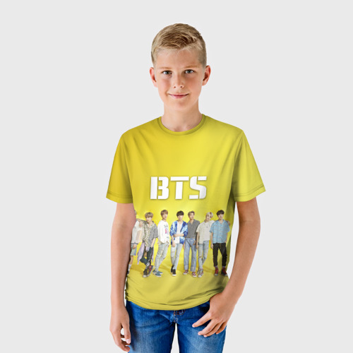 Детская футболка 3D с принтом BTS, фото на моделе #1