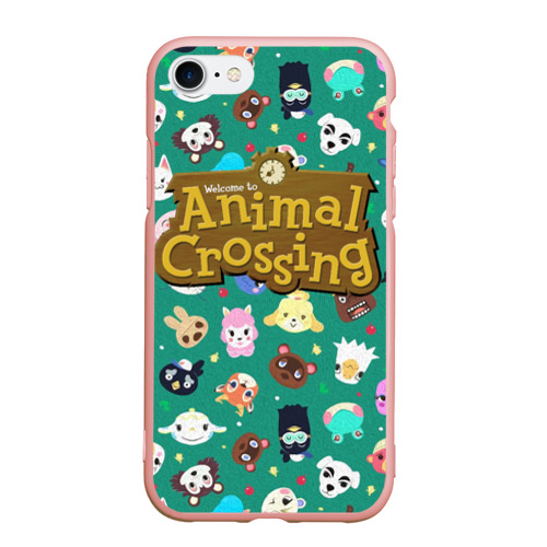Чехол для iPhone 7/8 матовый с принтом Animal Crossing, вид спереди #2