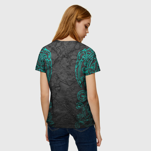 Женская футболка 3D с принтом ASSASSIN`S CREED VALHALLA, вид сзади #2