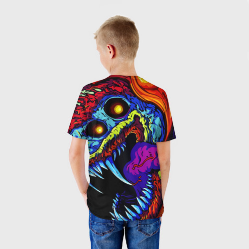 Детская футболка 3D с принтом CS GO HYPERBEAST / ХАЙПЕРБИСТ, вид сзади #2