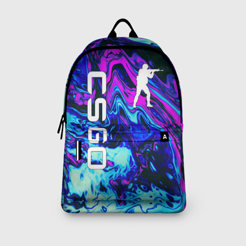 Рюкзак 3D с принтом CS GO neon КС Го неон, вид сбоку #3