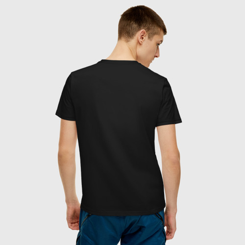Мужская футболка с принтом CYBERPUNK 2077 KEANU REEVES, вид сзади #2