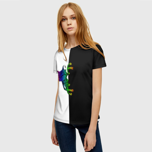 Женская футболка 3D с принтом Зверь, фото на моделе #1