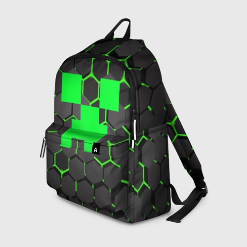 Рюкзак 3D с принтом MINECRAFT CREEPER | КРИПЕР, вид спереди #2