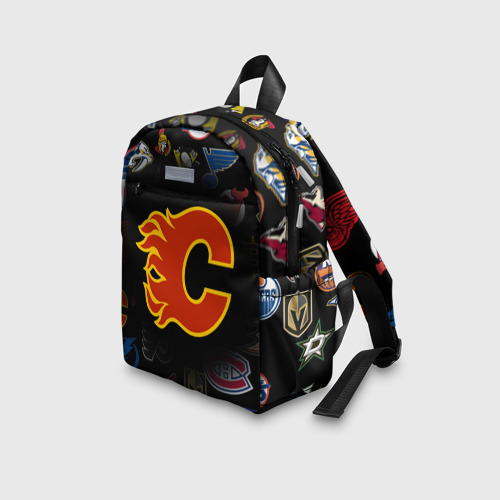 Детский рюкзак 3D с принтом Calgary Flames (Z), вид сбоку #3