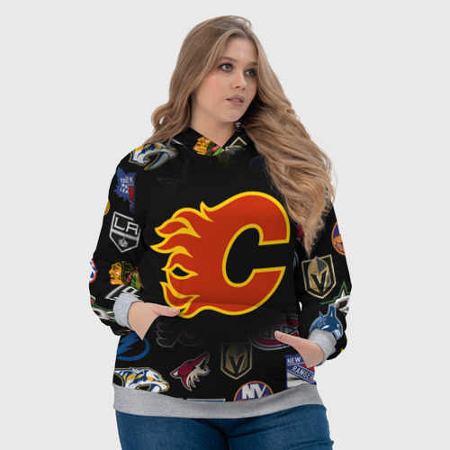 Женская толстовка 3D с принтом Calgary Flames (Z), фото #4