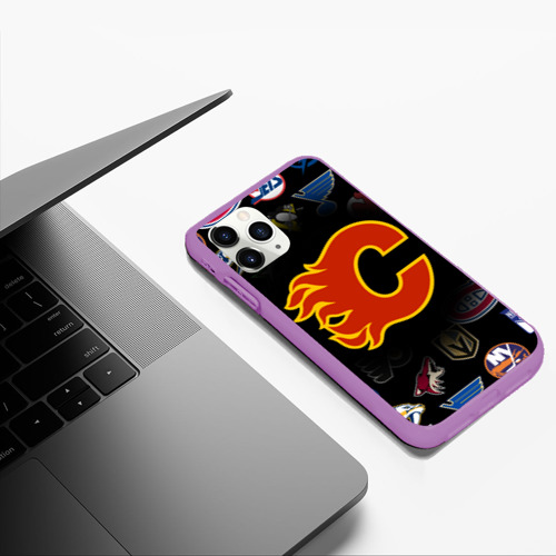 Чехол для iPhone 11 Pro Max матовый с принтом Calgary Flames (Z), фото #5