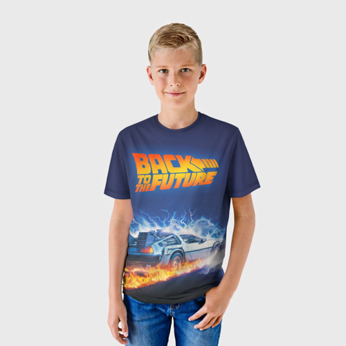 Детская футболка 3D с принтом Back to the Future, фото на моделе #1