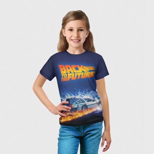 Детская футболка 3D с принтом Back to the Future, вид сбоку #3